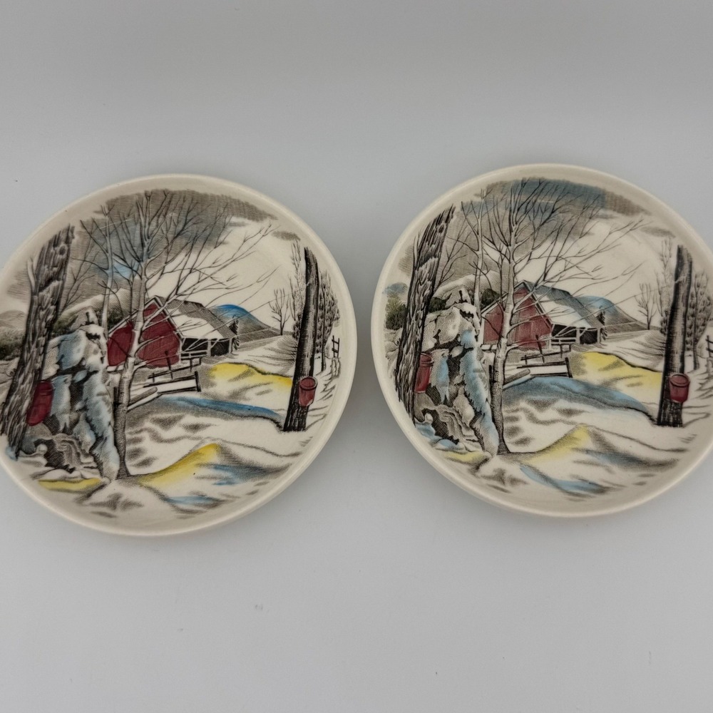 Johnson Bros Friendly Village The Sugar Maple Butter Pats Set of 2 England